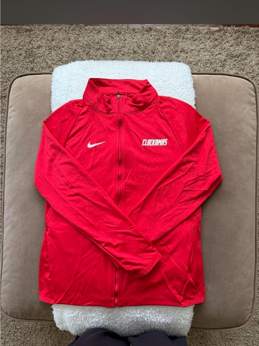 Nike unisex red Clackamas Full-Zip Varsity Jacket
